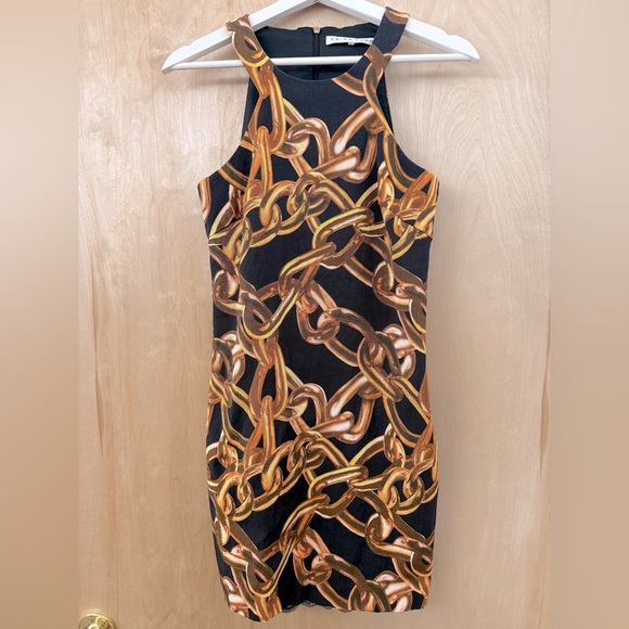 Trina Turk “Aptos” Chain Print Black and Brown Dress - Picture 7 of 15
